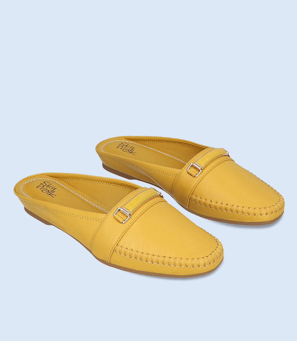 BW8295 MUSTARD WOMEN COMFORT MULES, FOOTWEAR, BORJAN, MODJEN FOR THE  MODERN GENERATION