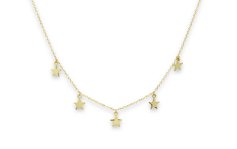 asti-gold-star-sterling-silver-charm-necklace