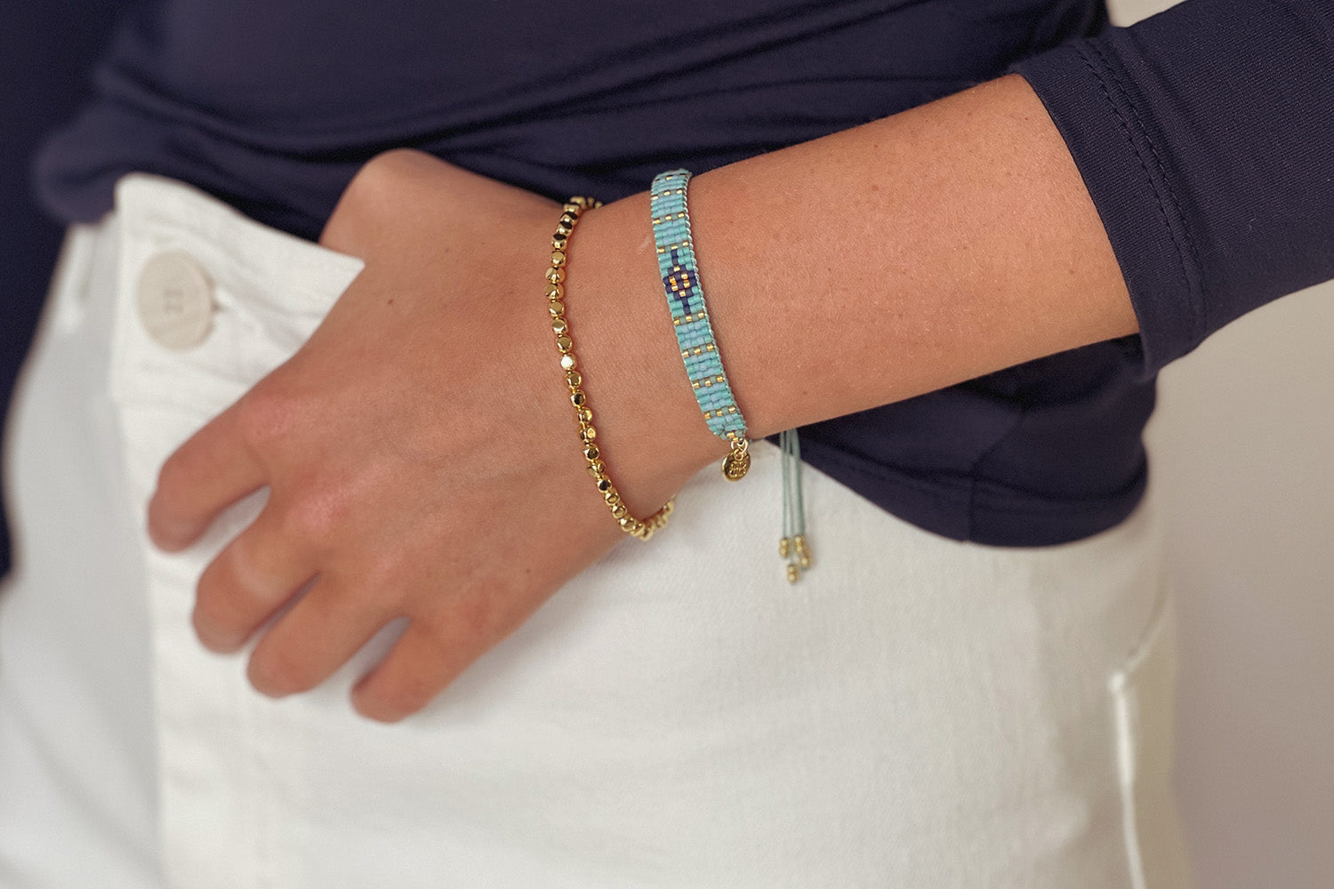 Litha 2 Layer Gold Bracelet Stack