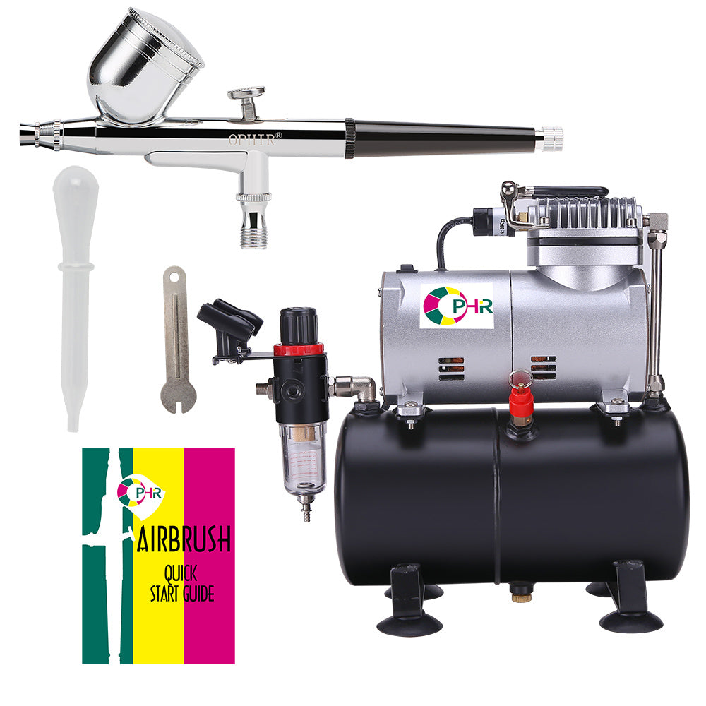 OPHIR 110V Pro Airbrush Kit Air Brush Compressor with Tank 0.2mm