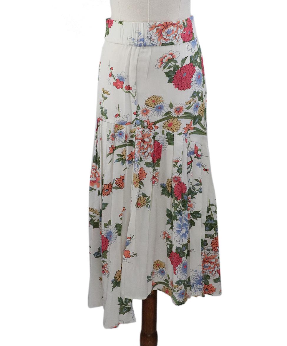 Vie Afvige Vedhæft til Isabel Marant White Floral Silk Skirt Sz 10 – Michael's Consignment NYC