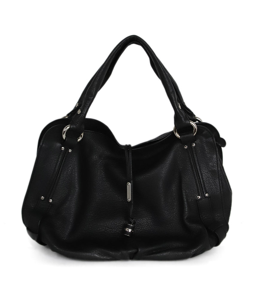 celine black leather tote