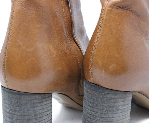 tan leather booties