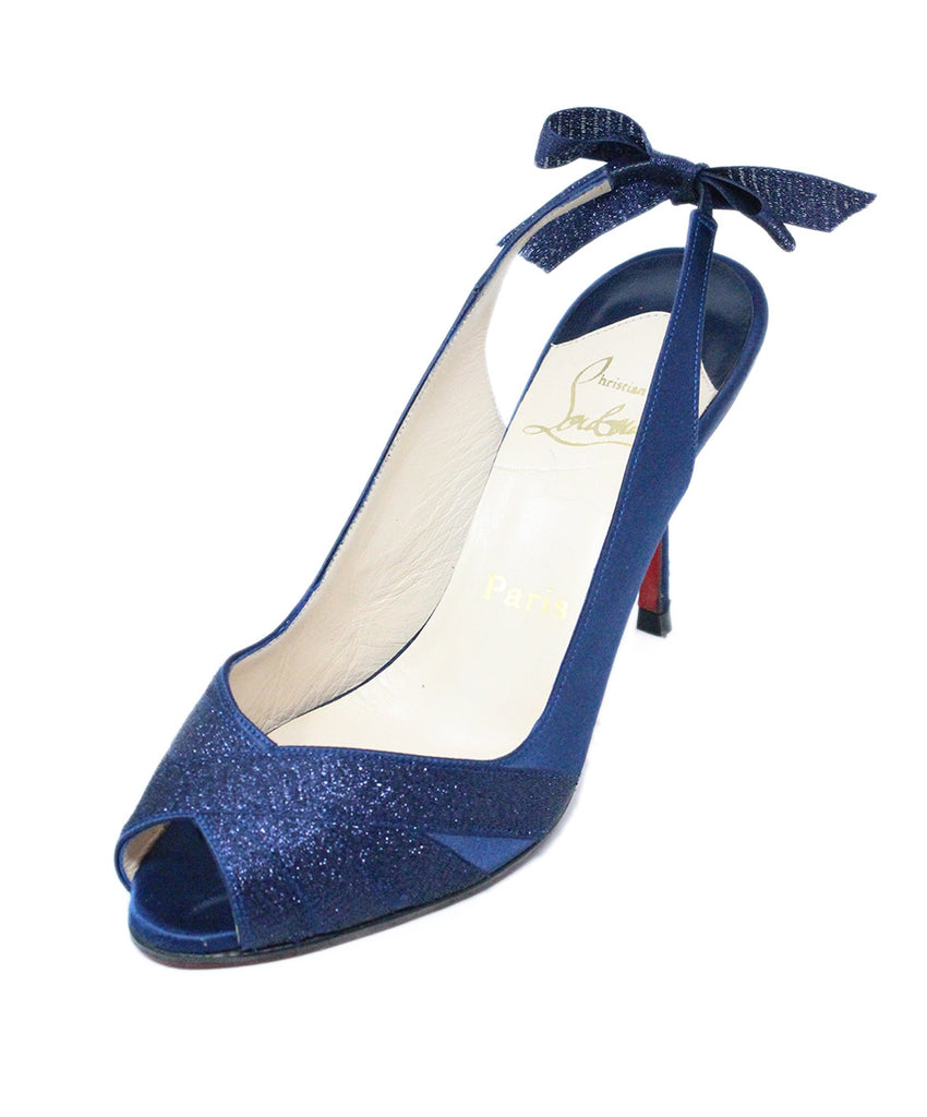 blue satin louboutin