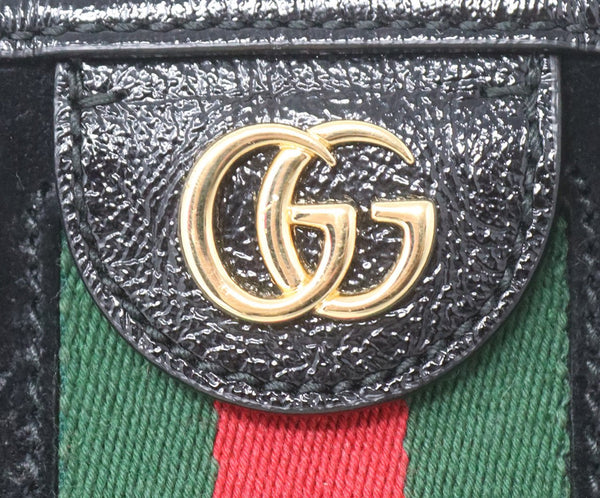 Gucci Black Suede Red Green Trim Ophidia Shoulder Bag 6