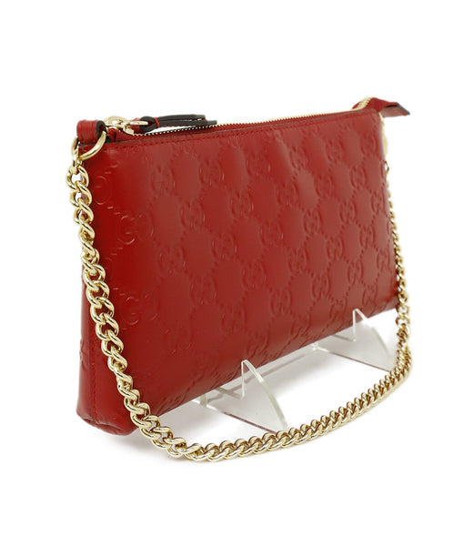 Gold Hardware Gucci Red Monogram Leather W/Dust Bag W/Box Handbag – Michael&#39;s Consignment NYC