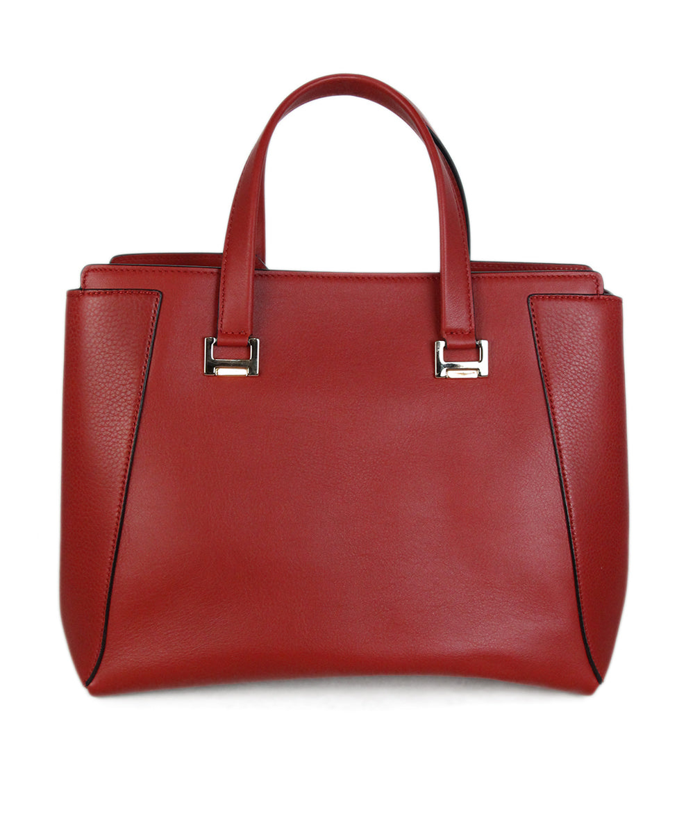 Tote Gold Hardware Jimmy Choo Red Leather W/Dust Bag W/Strap Handbag ...