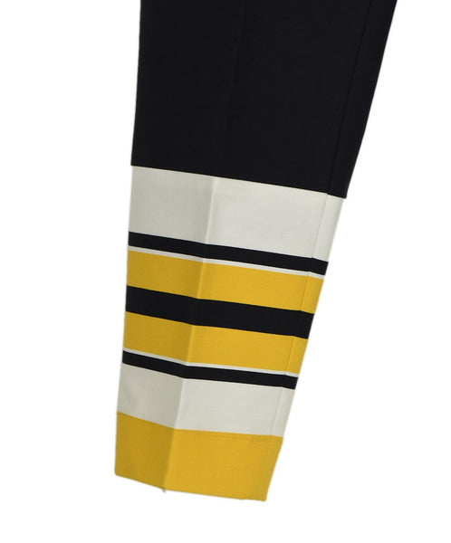 yellow and white striped pants