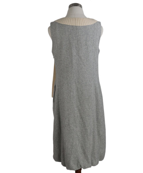 Ports Grey Herringbone Wool Dress 2