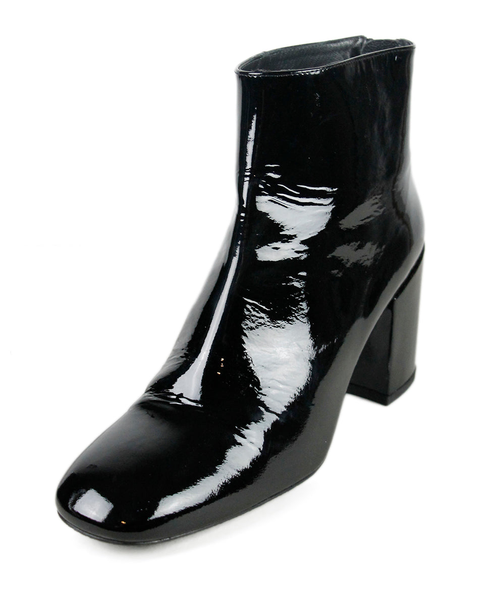 Stuart Weitzman Black Patent Leather Booties - Michael's Consignment NYC