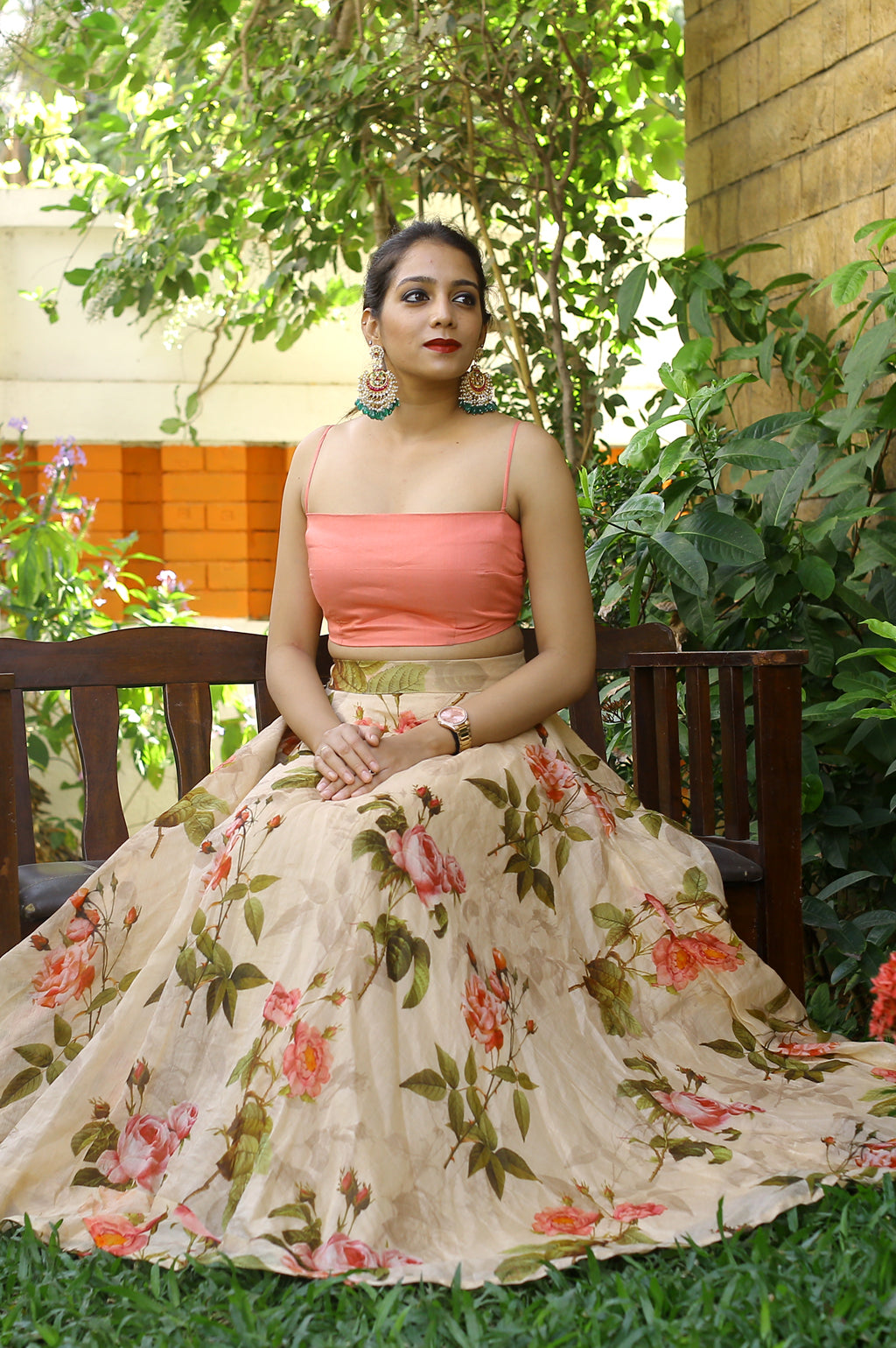 floral skirt and top