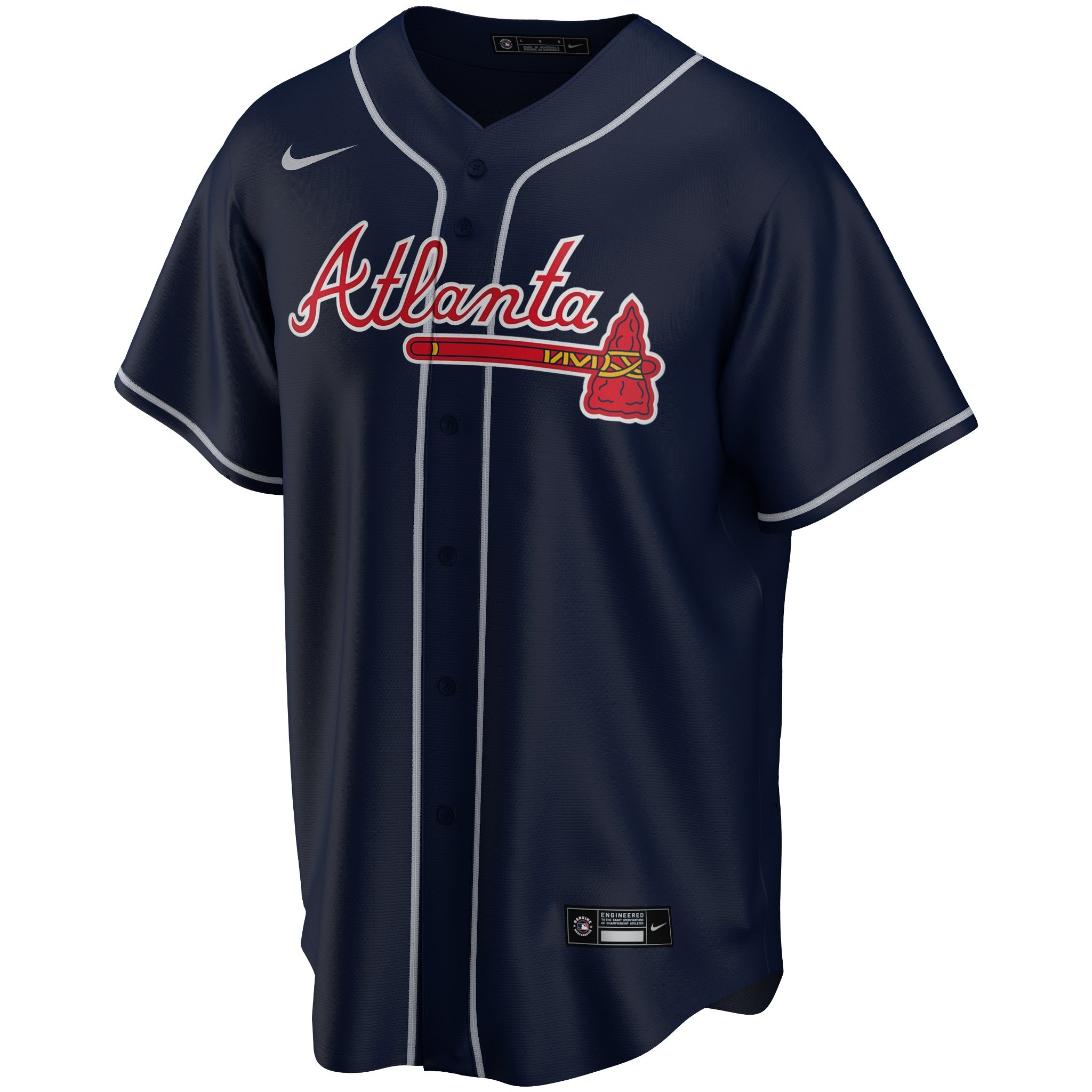 atlanta braves navy jersey