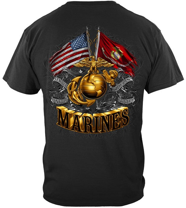DOUBLE FLAG GOLD GLOBE MARINE CORPS – The Leatherneck Club Swag Shop
