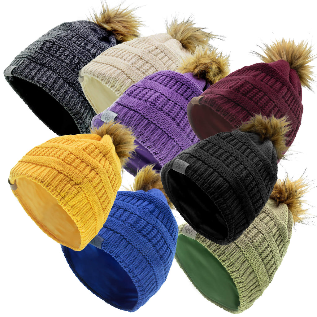 variety pack of satin lined winter hats