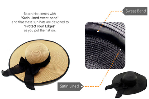Satin Line Sun Hat Beach Hat Infographic