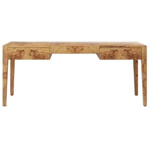 Worlds Away Petra Dark Burl Wood Waterfall Edge Desk