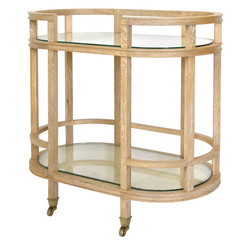 Four Hands - Dory Bar Cart - Honey Rattan