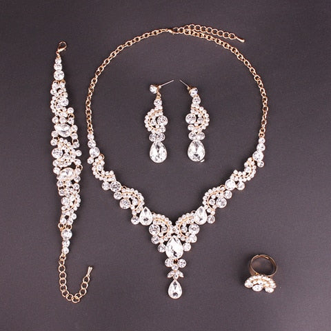 2018 Fashion Crystal Wedding Jewelry Sets For Women Brides Party