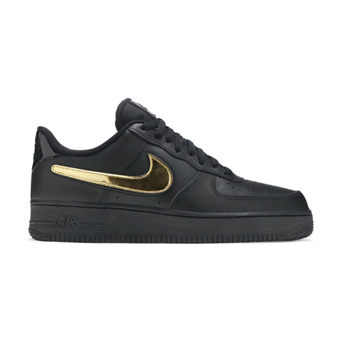 nike air force 1 black metallic gold removable swoosh pack