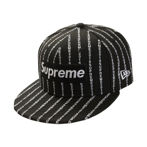 supreme text stripe new era cap