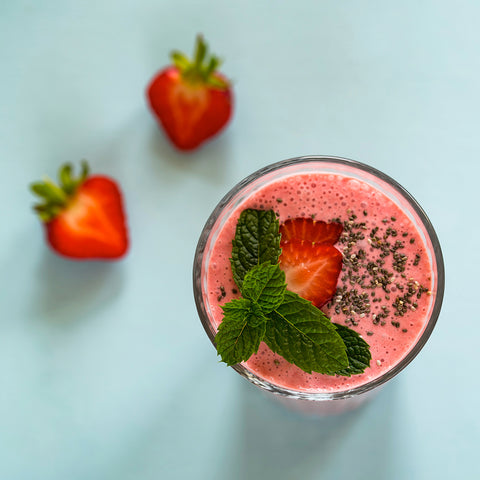 Strawberries in a smoothie 