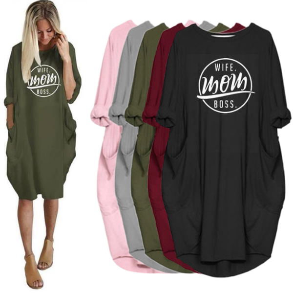 wife mom boss shirt dress