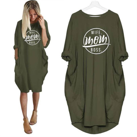 long green t shirt dress