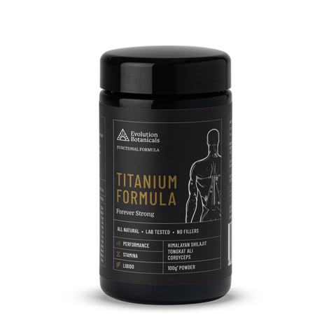 A jar of Evolution Botanicals' Titanium Formula