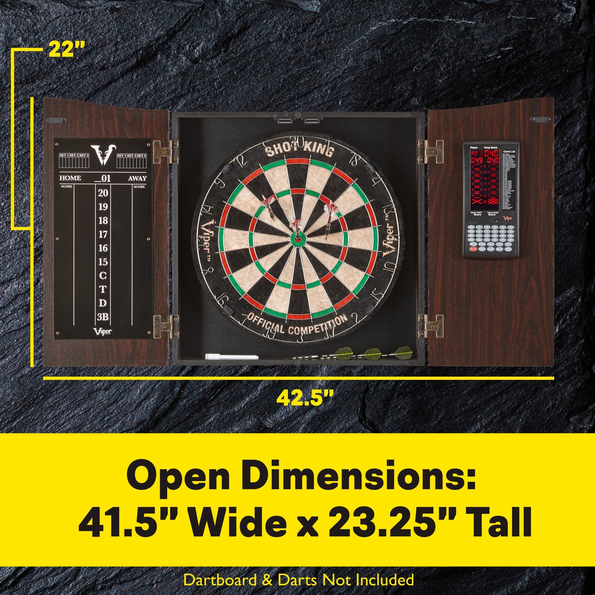 Viper Vault Deluxe Dartboard Cabinet With Integrated Pro Score