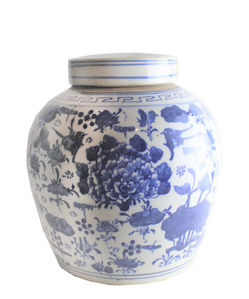 Blue White Ginger Jar 10 Lotus High Street Market