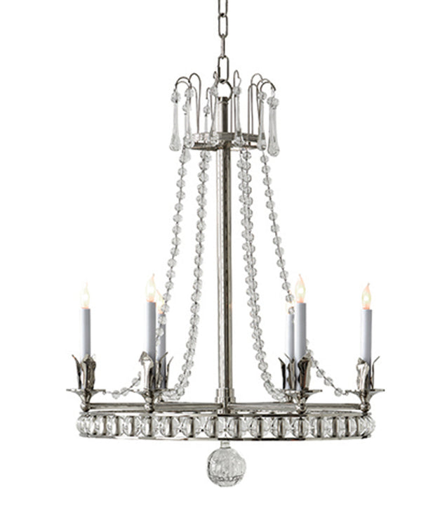 Chapman & Myers Classic Two-Tier Ring Chandelier in Polished Nickel wi