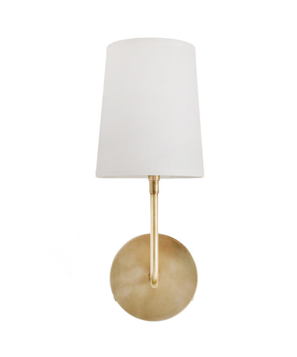 White Linen Antique Brass Swing Arm Plug-In Wall Lamp with Cord Cover -  #17A72