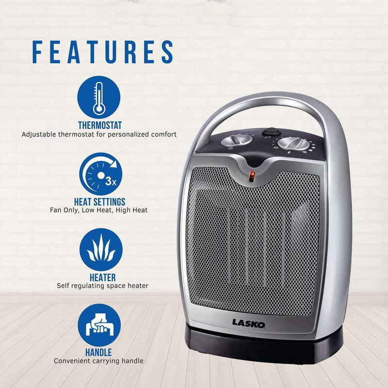 Lasko Cyclonic 1500 Watt Electric Ceramic Space Heater With Remote Control 760000 The Home Depot