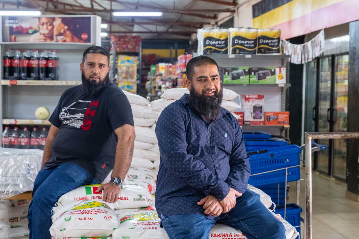 The two Chiboo brothers in Crossings Groceries, the family grocery shop