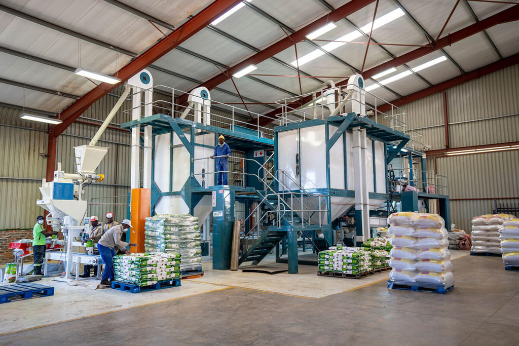 A Roff R-70 commercial maize mill with product bagging