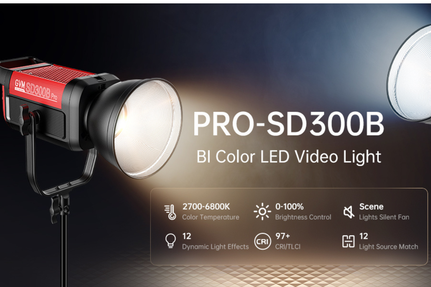 GVM PRO SD300B 300W Bi-Color Monolight