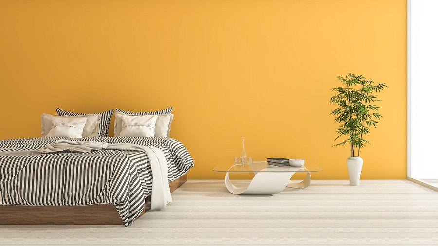 Gele slaapkamer