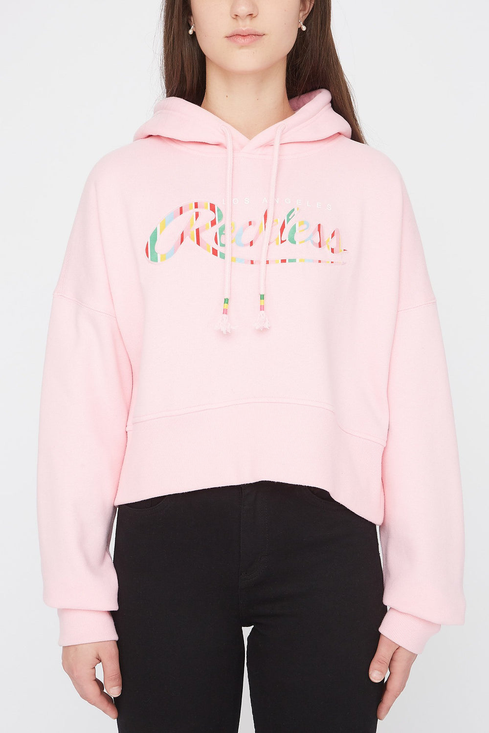 light pink crop hoodie