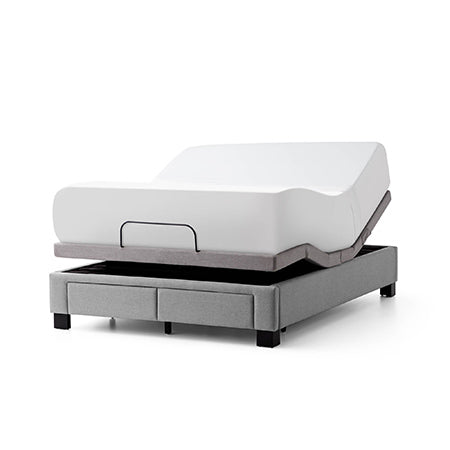 malouf duncan bed base with adjustable bed and mattress