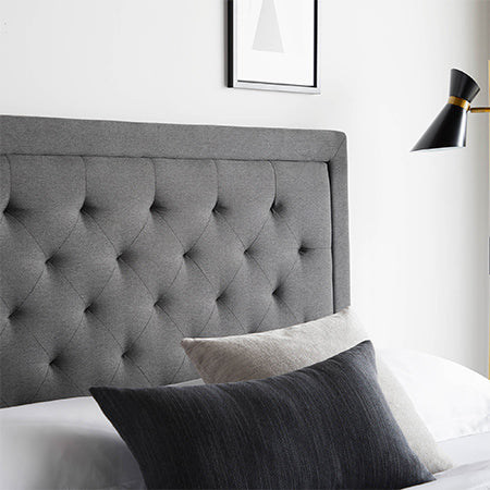 malouf hennessey headboard detail in charcoal