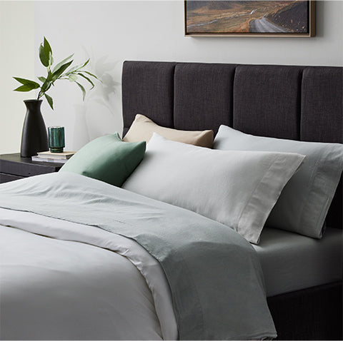 Malouf Linen-Weave Cotton sheets