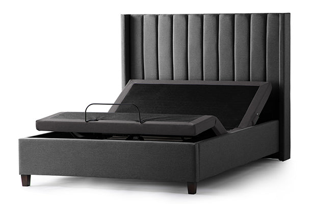 malouf adjustable bed inside platform frame