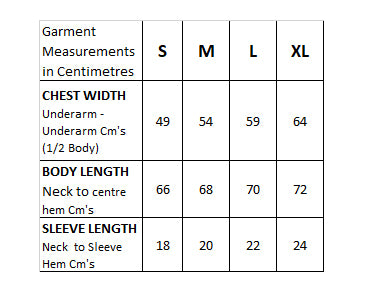 merino blend cap sleeve t size guide