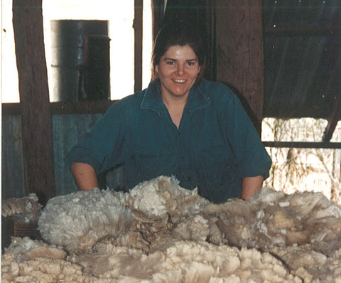 Kerrie Richards working in the Shearing Shed