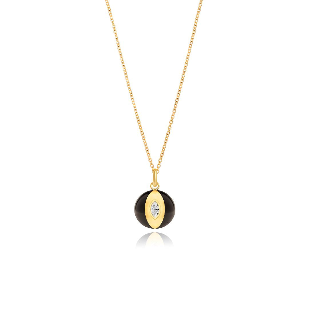 Louis Vuitton Onyx & Diamond B Blossom Pendant Necklace - 18K