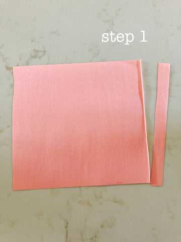 step 1- lantern how to, cut strip off end of paper