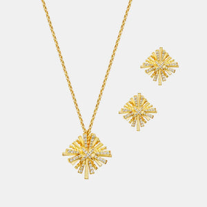 Starburst Gold-Plated Earrings and Necklace Set - NXTLVLNYC.com