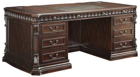 Tucker Double Pedestal Executive Desk with Leather Insert Top 
