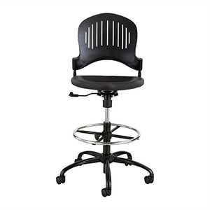 Safco Products 3386BL Zippi Plastic Extended Height Chair, Black