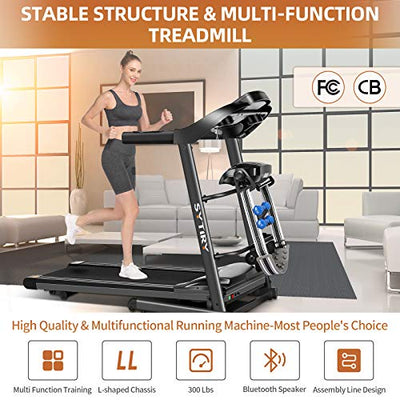 SYTIRY Treadmill,3.25Hp Home Folding Treadmill, Treadmill with Multifu